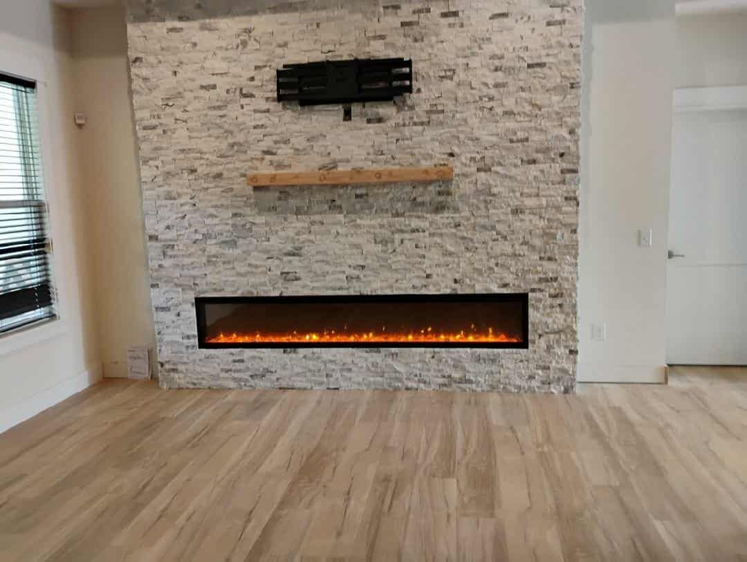 Fireplace After after photo of added fireplace